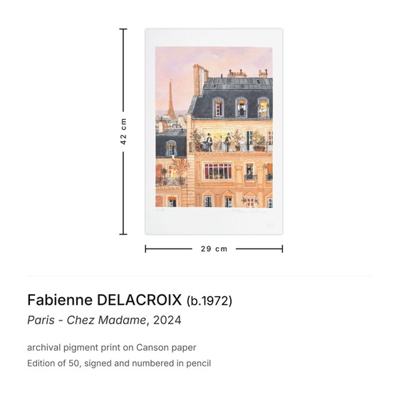 Image 1 of Fabienne DELACROIX Paris - Chez Madame Impresión pigmentada de archivo firmada 2024