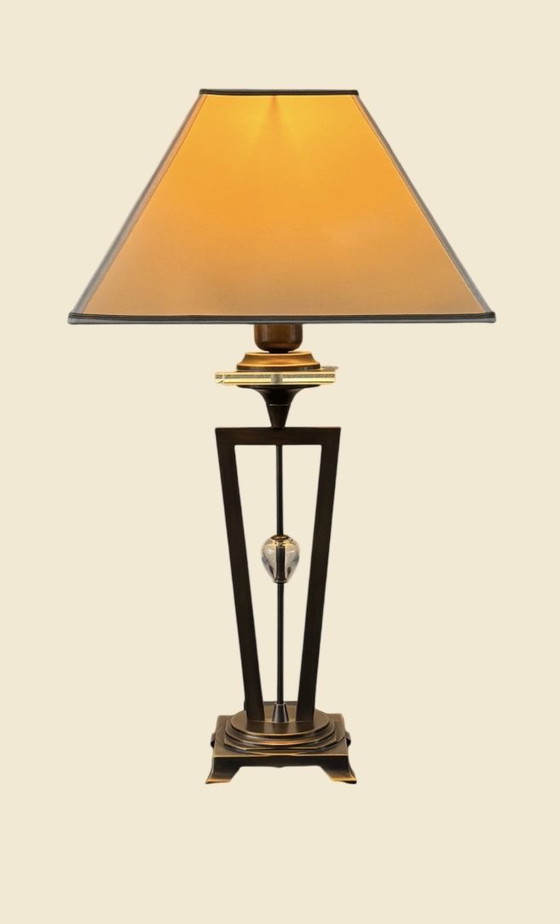 Image 1 of 🔷 UNICUM | Il Paralume Marina Bronze Table Lamp | Italian Design | Murano Glass | 1987-1995