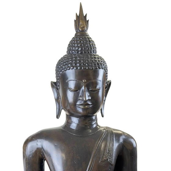 Lifesize Bronze Walking Buddha – 117 cm – Sculpture (photo 9 of 11)