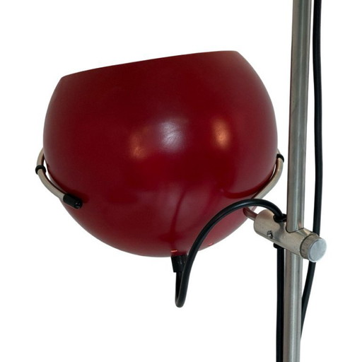 Gepo - Space Age Design / MCM Stehlampe mit zwei Schirmen - Burgund / Rot - Vollständig restauriertes Stück