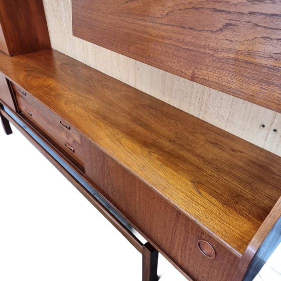 Image 1 of Vintage teak houten wandkast met bar, jaren 60