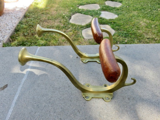 Image 1 of Paar große Doppelgarderobenhaken, Jugendstil, Frankreich, 1930