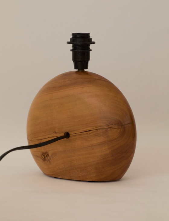 Image 1 of Pied de lampe artisanal en bois massif (Olivier) vintage Circa 1970