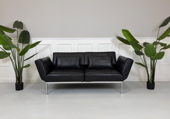 Image 1 of Brühl Roro Soft Sofa Leder Schwarz Garnitur Schlafsofa