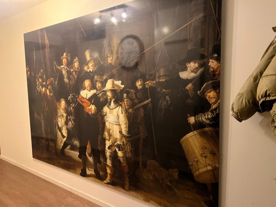 Grande decorazione da parete La Ronda di Notte, Arte in vetro, Plexiglass, Marrone (foto 2 di 5)
