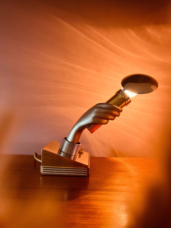 Image 1 of Lampe de table main dorée absolument unique !