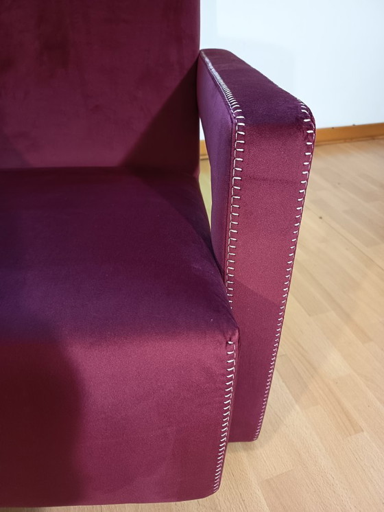 Image 1 of CASSINA 2X Poltrone 637 UTRECHT  (NUOVE MAI USATE) in Velluto 13L Ortigia/Plum con Cuciture in filo Naturale a punta Cavallo