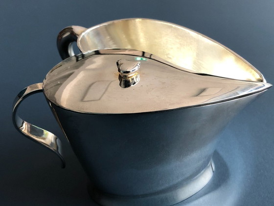 Image 1 of Silver plated sugar and milk jug with matching spoon