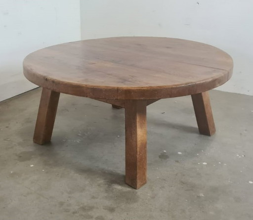 Brutalist oak coffee table