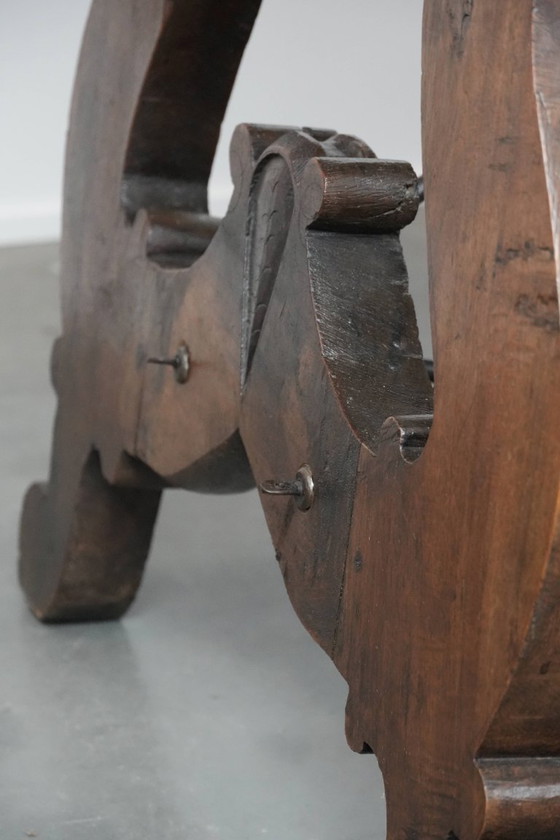 Image 1 of Antiker spanischer Esstisch aus dem 18. Jahrhundert mit schmiedeeisernem Gestell in ungewöhnlich großer Größe