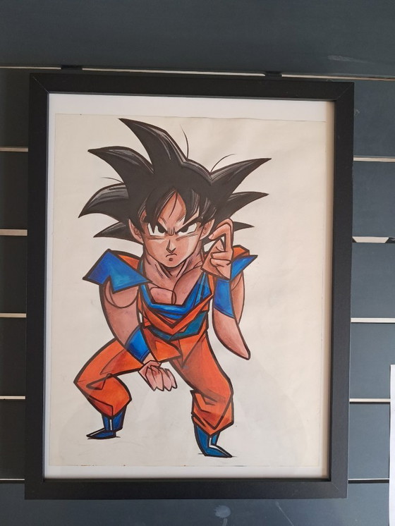 Image 1 of Nunzio MACCIONI - Goku Meets Picasso - Ingelijste kunstenaarstekening