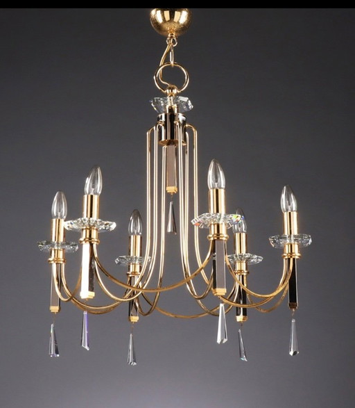 Prearo Luce 1980’s Italy crystal chandelier 
