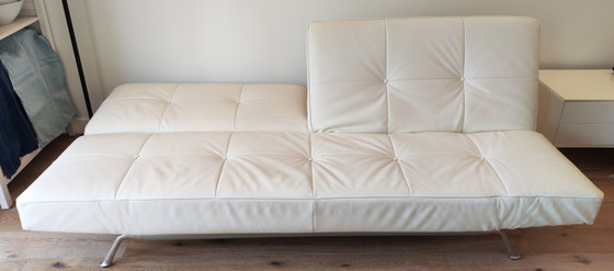 Sofá Smala – Cinna / Ligne Roset – Diseño de Pascal Mourgue – Cuero blanco – Sofás modulares, Leather (photo 2 of 6)
