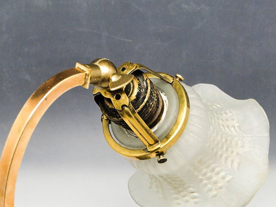 20th Century Art Nouveau Glass and Metal Bedside Lamp, Austria, 1890s – Table lamps (photo 6 of 9)