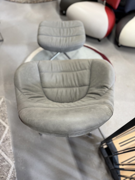 Image 1 of Design on Stock Nylo Armchair with Hocker Loxton Glacier leather