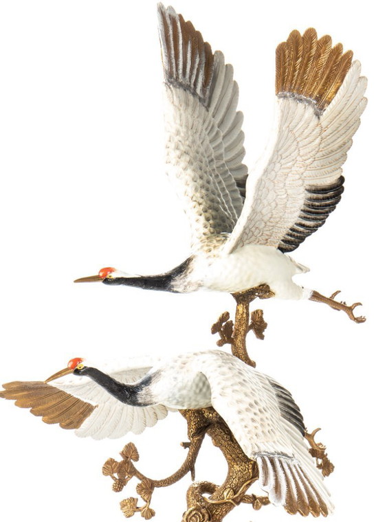 Image 1 of Kraniche aus Porzellan und Bronze