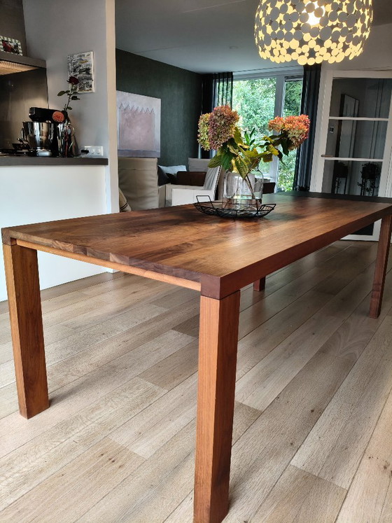Wooden dining table with black extension, dark brown, Arco (photo 4 of 9)