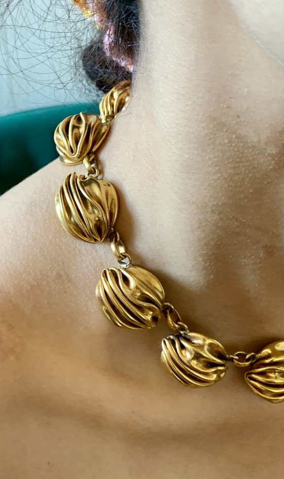 Serge Breton Signed Choker – "Froissée Mécanique" Collection – Exhibited Japan 1992 – Gifts, Brass (photo 3 of 10)