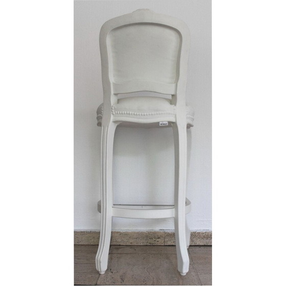 Image 1 of Vintage Louis bar stool for Sixinch in white polyurethane and steel