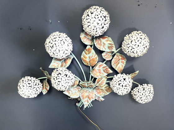 Image 1 of Vintage wandlamp met bloemenmotief van Hans Kögl, jaren 70.