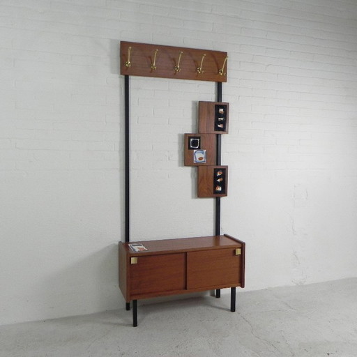 Stand coat rack with tile decoration, 1960s
