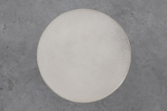 Image 1 of Vintage Mid-century design stool in chrome with white leather seat, 1970s