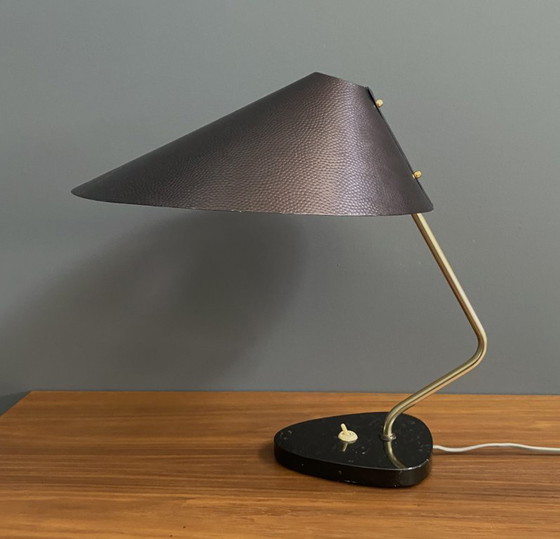 Image 1 of Lampe de table en métal couleur bronze par PGH Elekto, années 1960