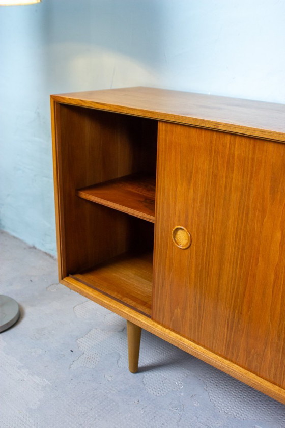Image 1 of Vintage sideboard chest of drawers shelf teak nut mid century 60s