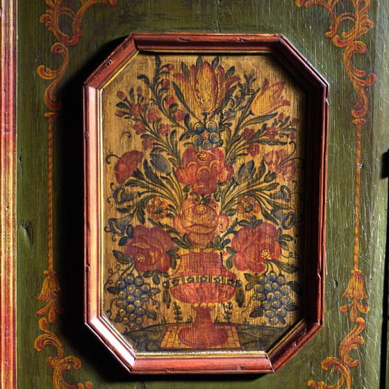 Antique painted armoire in pine wood – Austria, Year 1831 – Wardrobes, Rustic (photo 12 of 40)