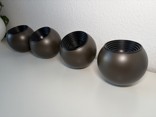 STAFF spherical lights, set of 4, wall lamps, 1960s/70s, Space Age, adjustable – spotjes, Metal