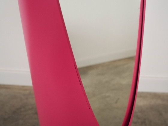 Image 1 of Lipstick mirror, pink, Italian design, 1970s, designer: Rodolfo Bonetto