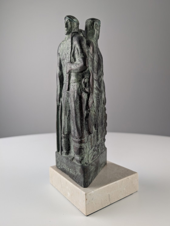 Image 1 of Sculpture en bronze basque "Sustraiak" de Larrañaga, signée et numérotée, 2001