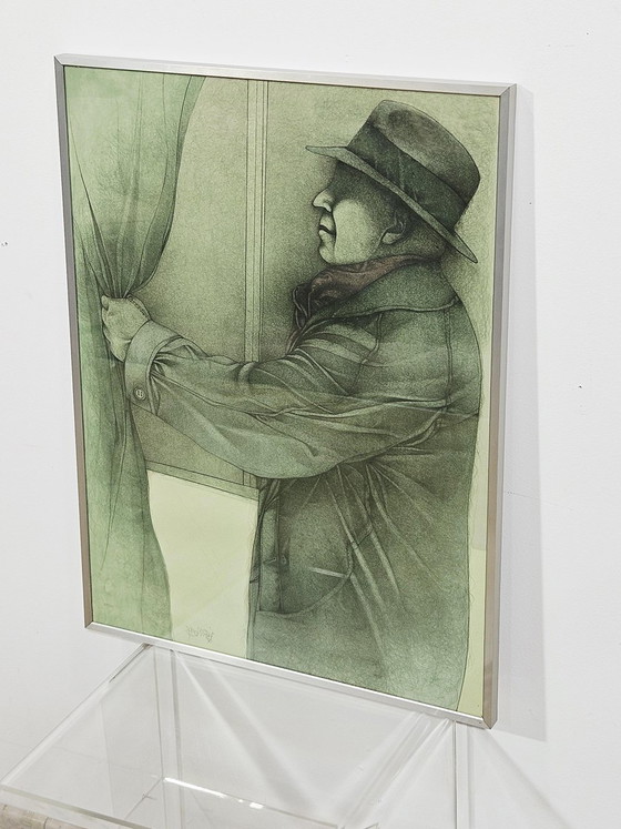 Bruno Bruni, Hinter dem Vorhang, 1979, Litografia, Incorniciato – Litografie e stampe (photo 11 of 16)