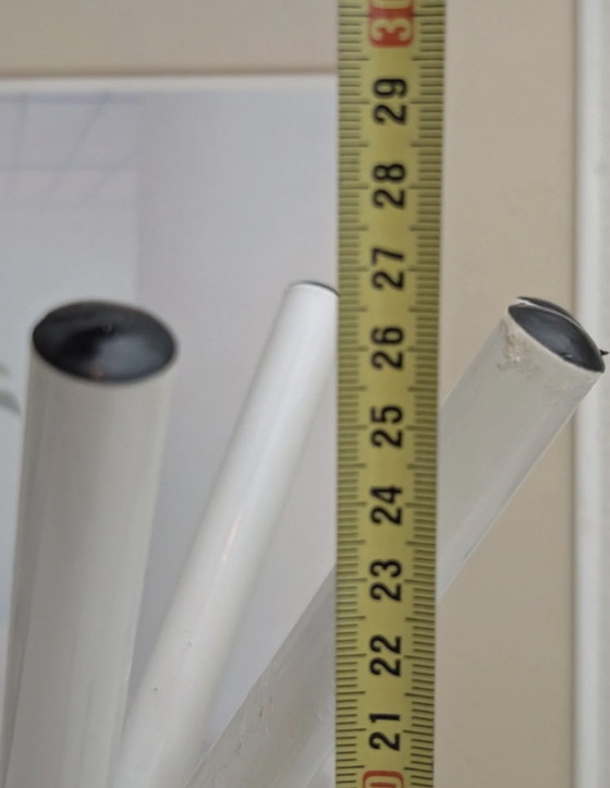 Image 1 of Vintage Wall Coat Rack Steel White Black 1980's