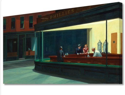 Image 1 of Edward Hopper----Nighthawks (su tela)