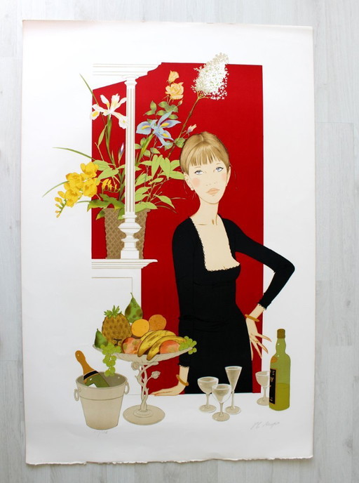Philippe NOYER "Femme Chez Maxim" - screen print - edition of 325 - signed (100 x 66 cm)