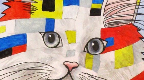 Image 1 of The 'Mondriaan' Cat (hand-painted)