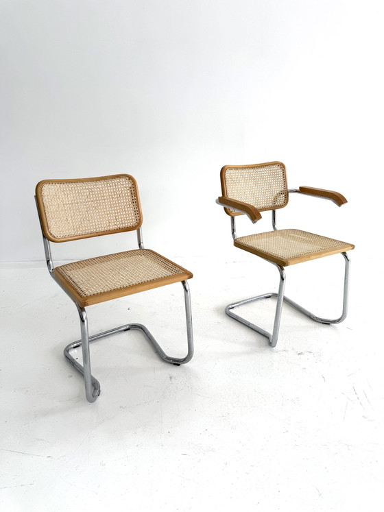 Set of 4 vintage Cesca dining chairs, Italy ‘80s – Chrome, Wood (photo 4 of 10)
