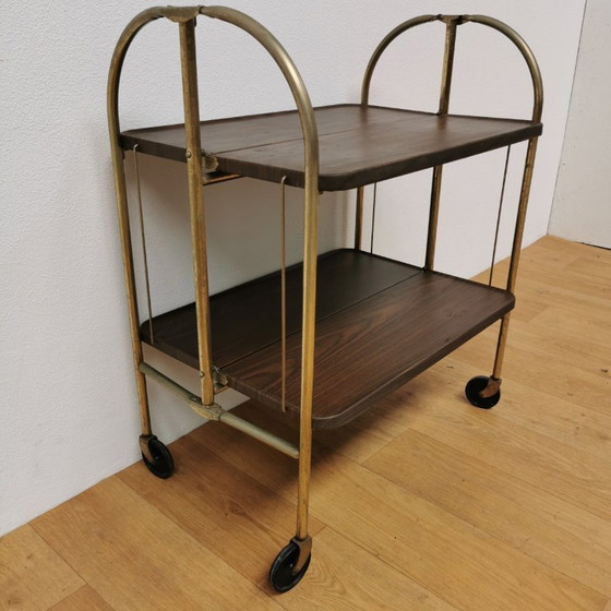 Image 1 of Carrello bar vintage pieghevole, carrello porta bevande, carrello portavivande