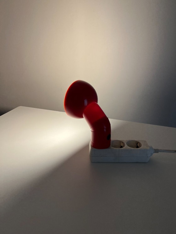 Image 1 of Zeldzame volledig rode vintage stekkerlamp uit 1980