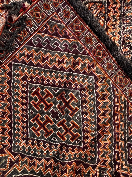 Image 1 of Mid Century Modern Boujad Wool Rug 200x400 cm- Handwoven Berber Carpet