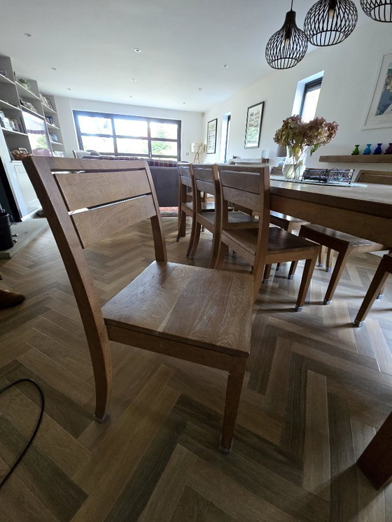 Image 1 of Table à manger Ethnicraft 2,5 m avec 10 chaises