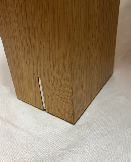 Image 1 of Juego de 2 mesas auxiliares PADUA de diseño de alta gama | Acento industrial | Roble macizo y metal