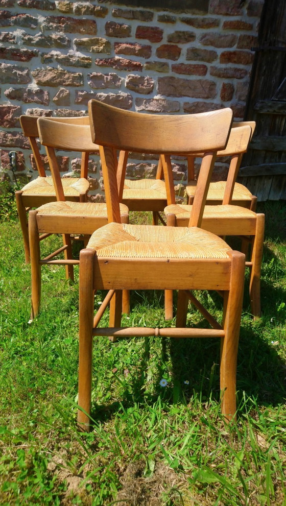 6 sedie da bistrot in paglia e faggio – Sedie da pranzo, Wood, Vintage (photo 4 of 15)