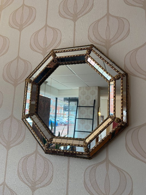 Hollywood Regency octagonal mirror
