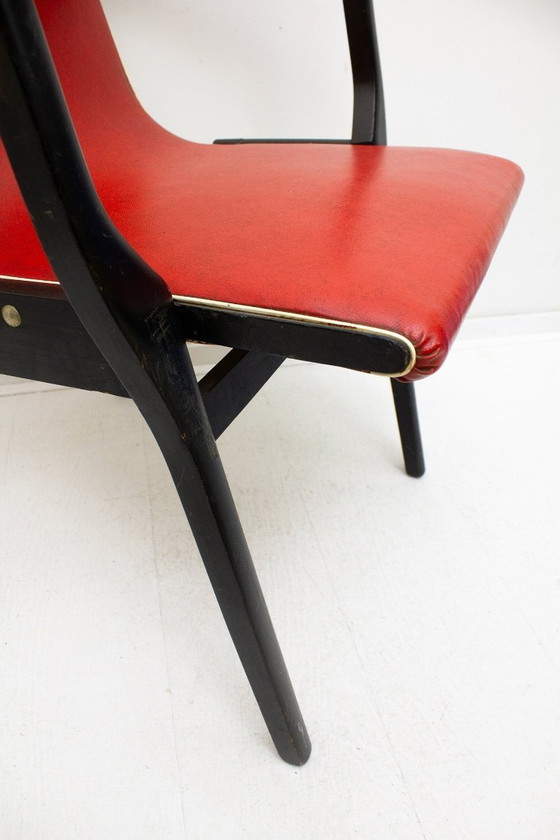 Image 1 of Silla Stako roja de los años 50 de la fábrica de muebles 'De Toekomst'