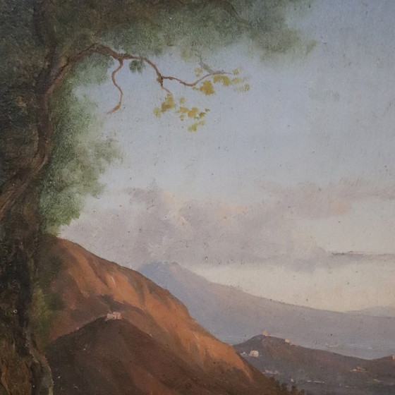 Image 1 of Panoramic View of Naples, Oil Painting on Canvas, Italy 19th Century