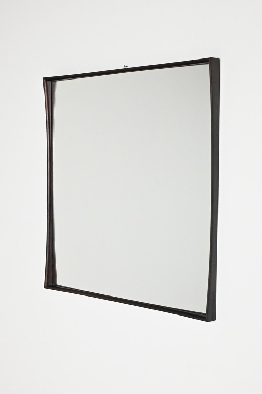 Square rosewood mirror