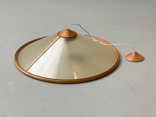 Ceiling light made of fiberglass and wood by Giovanni Offredi for MC Selvini, Italy, 1970s