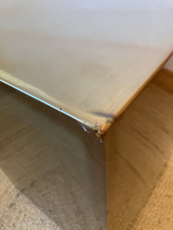 Image 1 of Electro-galvanized metal seat, brass effect. Pharrell Williams / Louis Vuitton fashion show, 2024